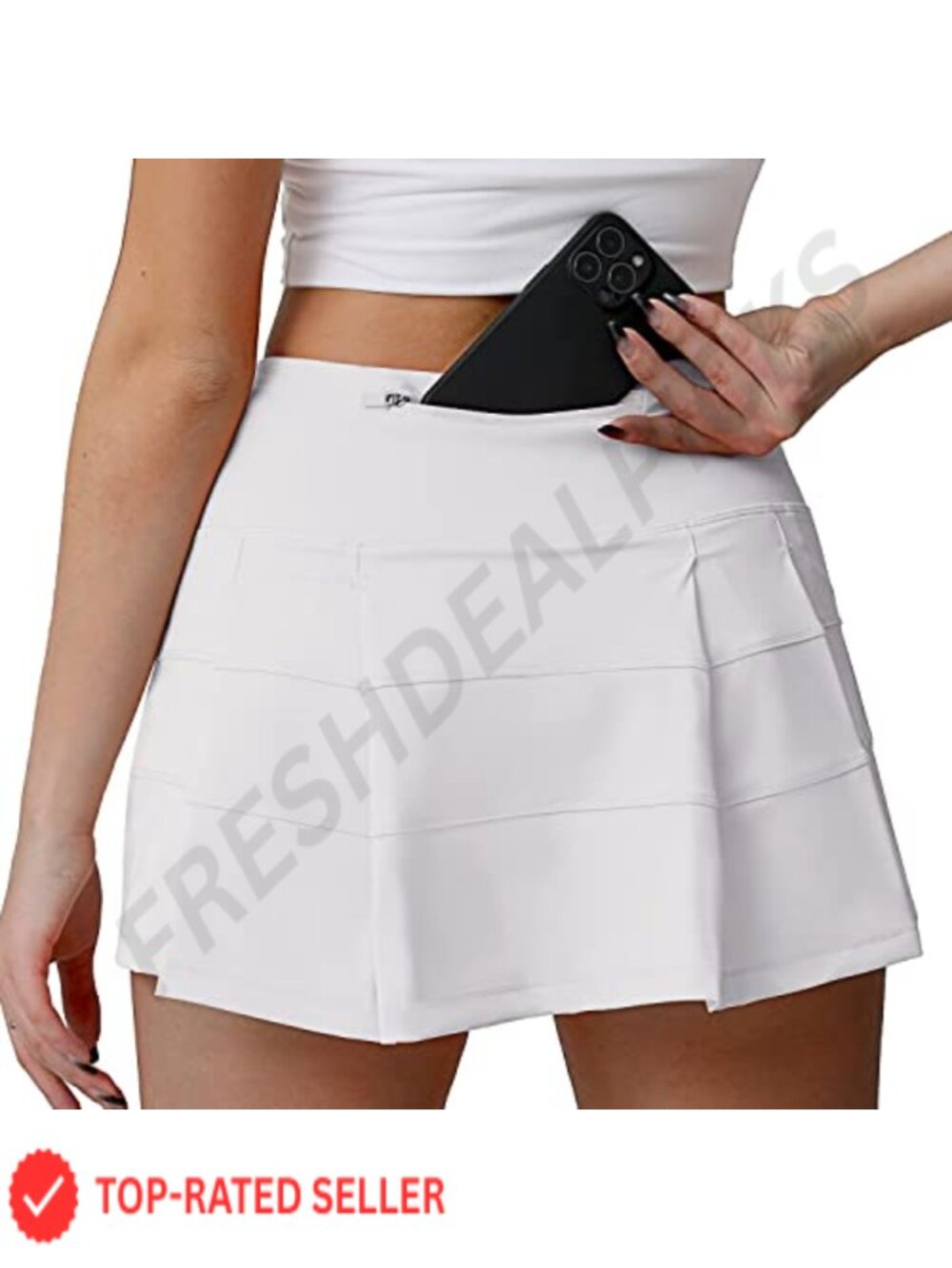 High Waisted Pleated Tennis Skort with Pockets Athletic Golf Skirt